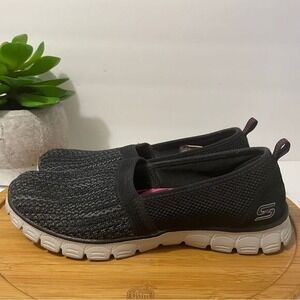 Skechers EZ Flex Black Slip-On Loafer Women 8.5 Air Cooled Comfy Walking Sneaker